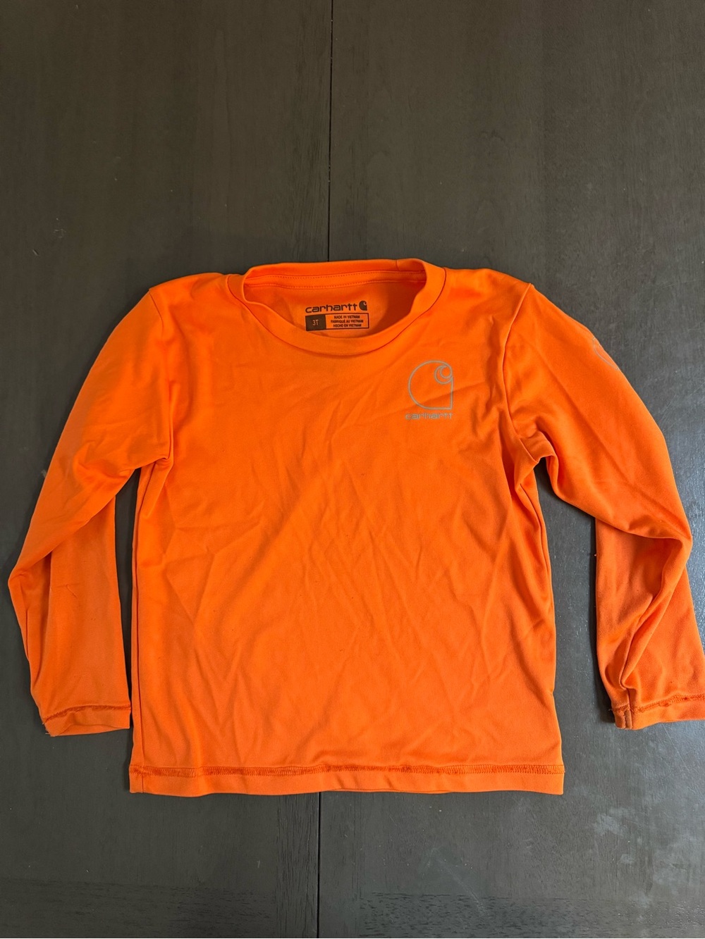 Carhartt Kids' Long-Sleeve Tee in Bright Orange